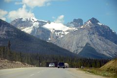 07 Cathedral Mountain and Cathedral Crags At Noon From Trans Canada Highway Just After Leaving Lake Louise For Yoho